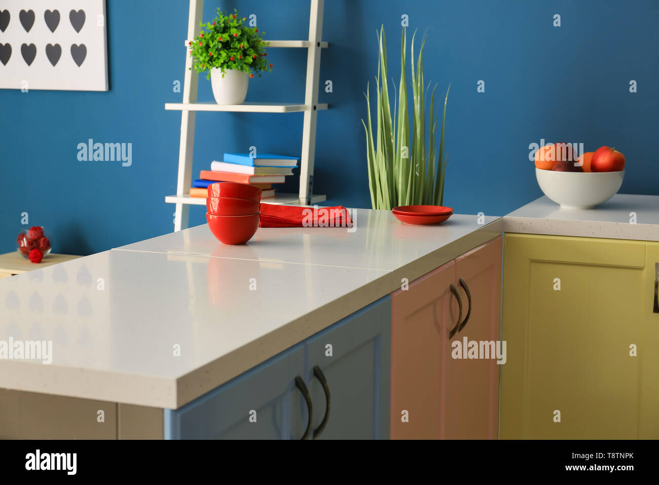 Interior of modern kitchen with stylish furniture Stock Photo - Alamy