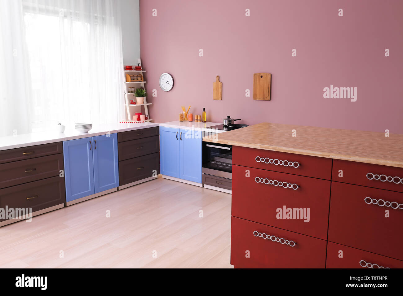 Interior of modern kitchen with stylish furniture Stock Photo - Alamy