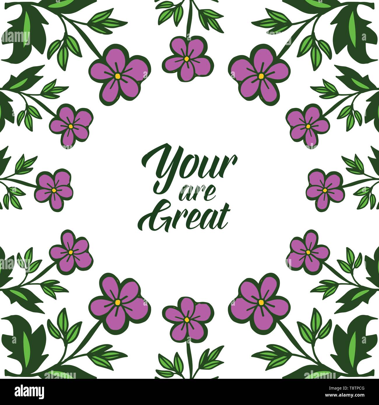 Vector illustration card style your art great with ornate of purple ...