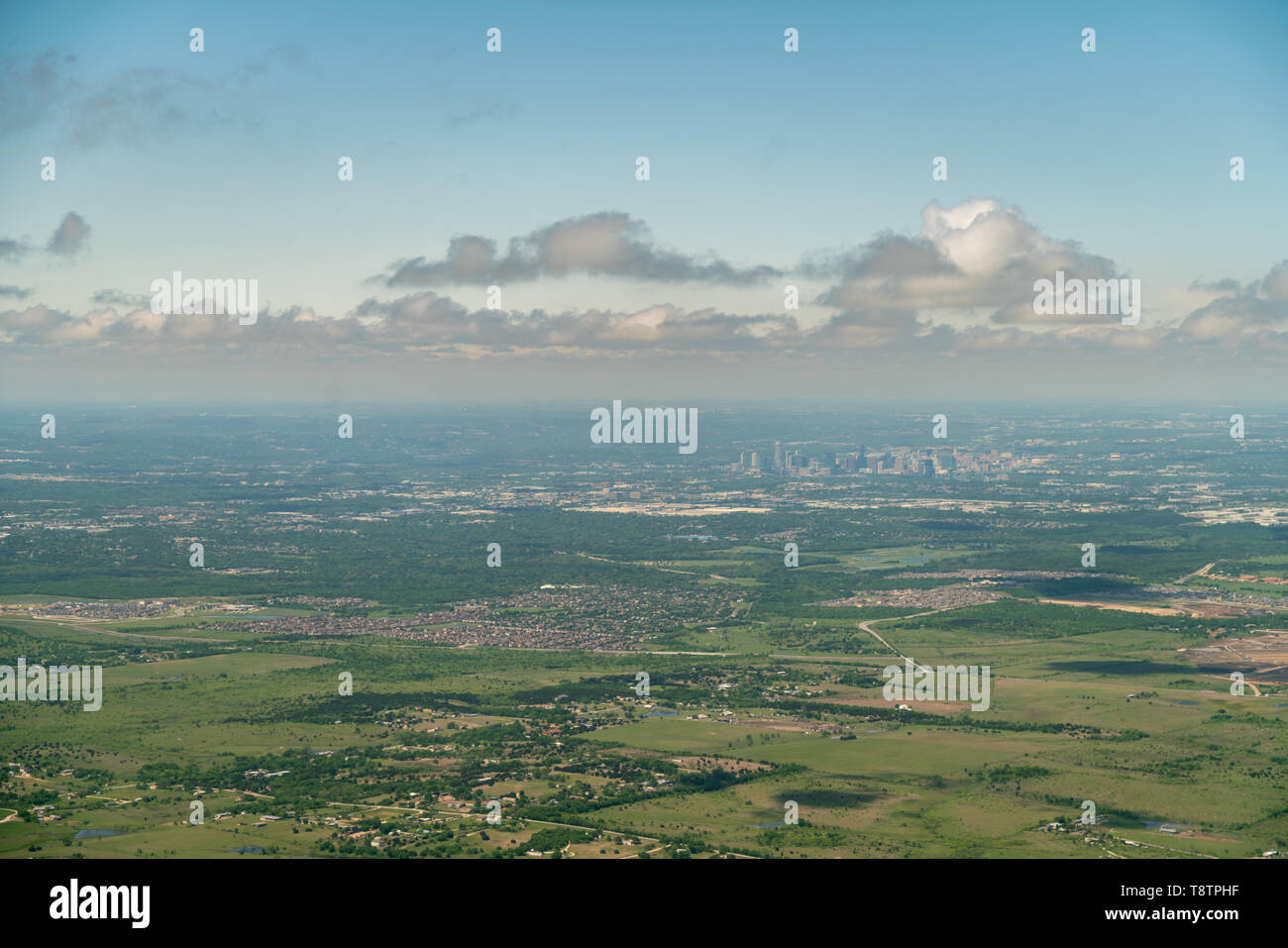 Aerial View of Downtown Austin Texas From the Commercial Airplane Stock ...