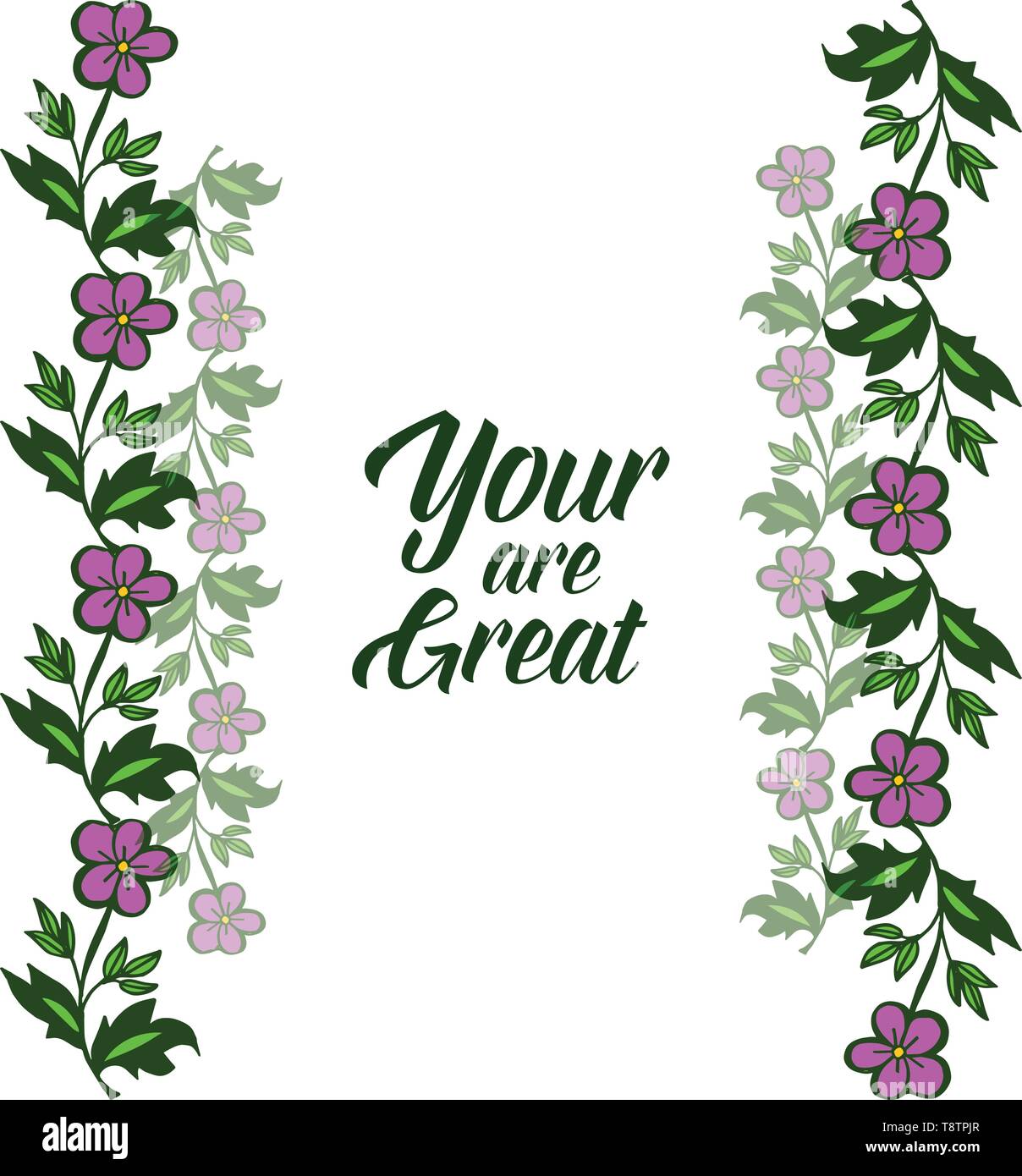 Vector illustration card style your art great with ornate of purple ...