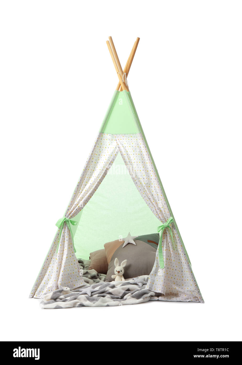 Cozy play tent for kids on white background Stock Photo