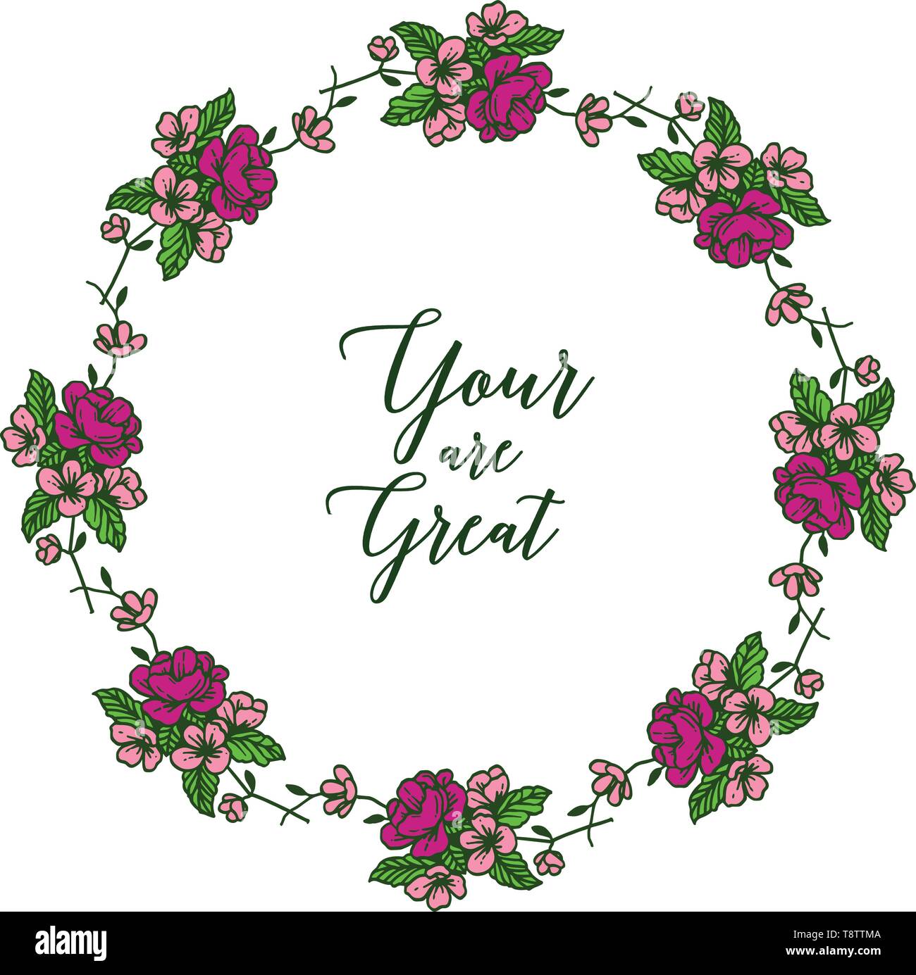 Vector illustration card your are great with pattern art colorful ...