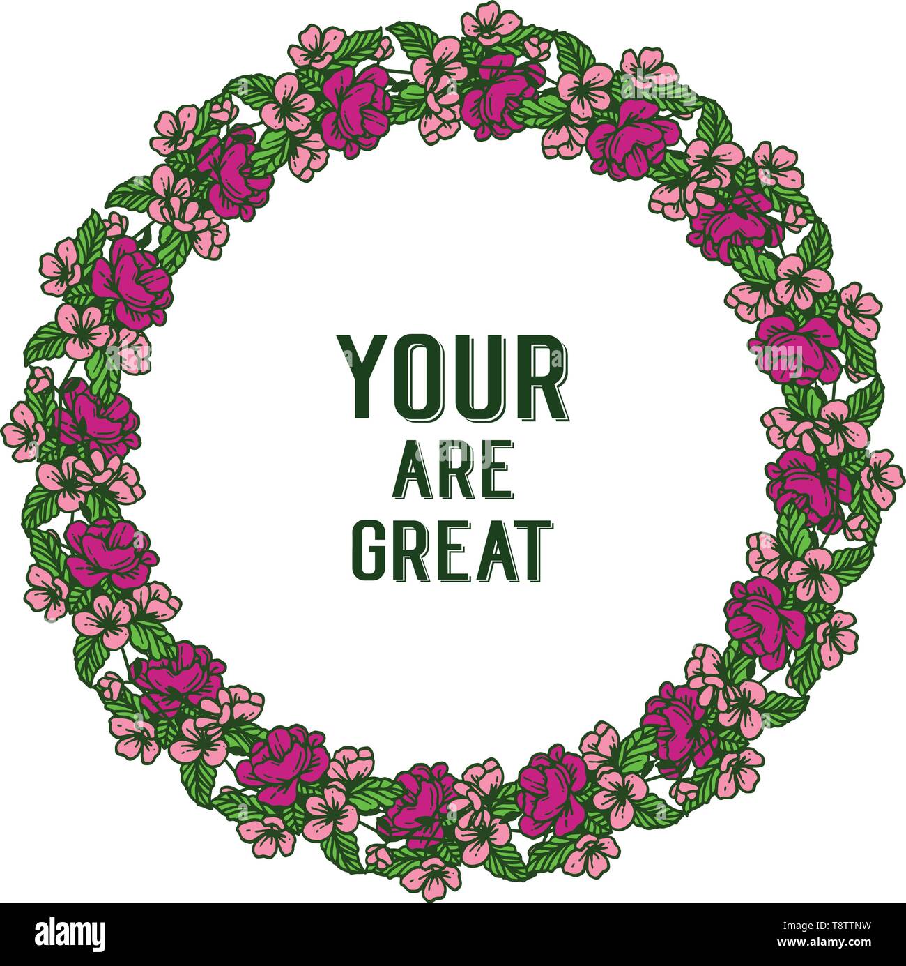 Vector illustration card your are great with pattern art colorful ...