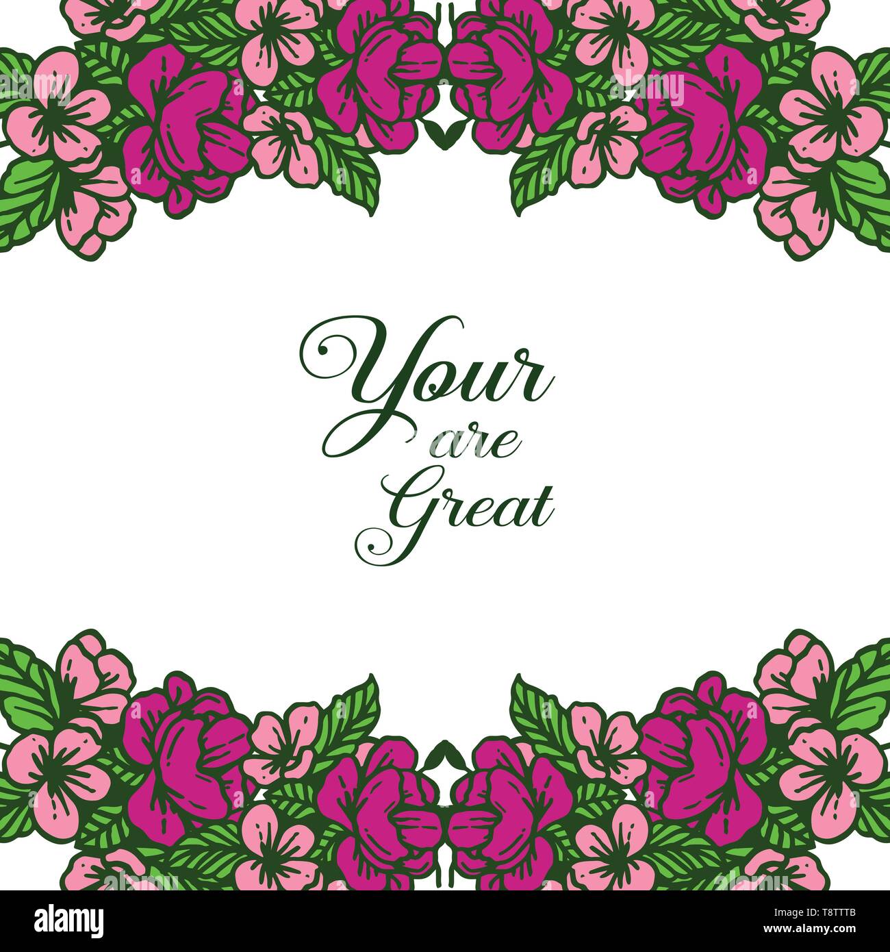 Vector illustration design card your are great with artwork colorful ...