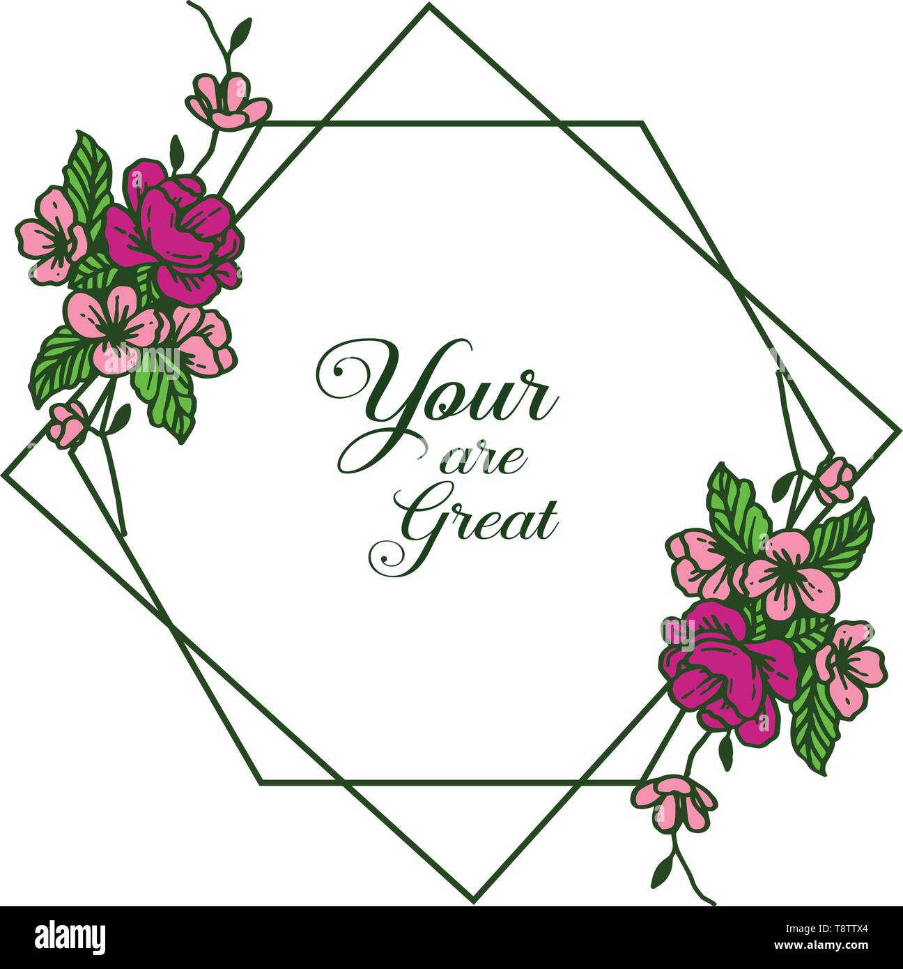 Vector illustration invitation card your are great with style colorful ...