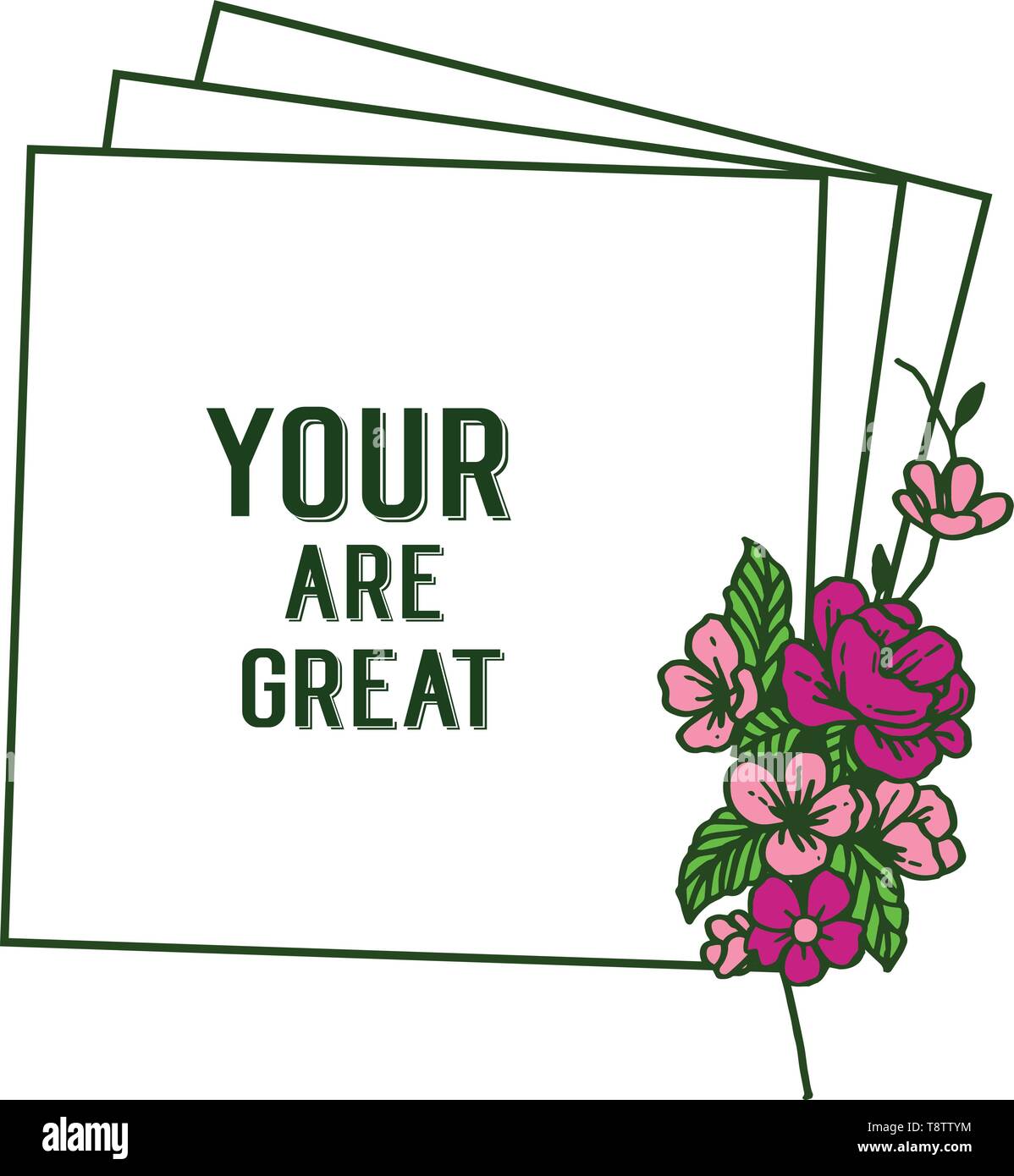 Vector illustration invitation card your are great with style colorful ...