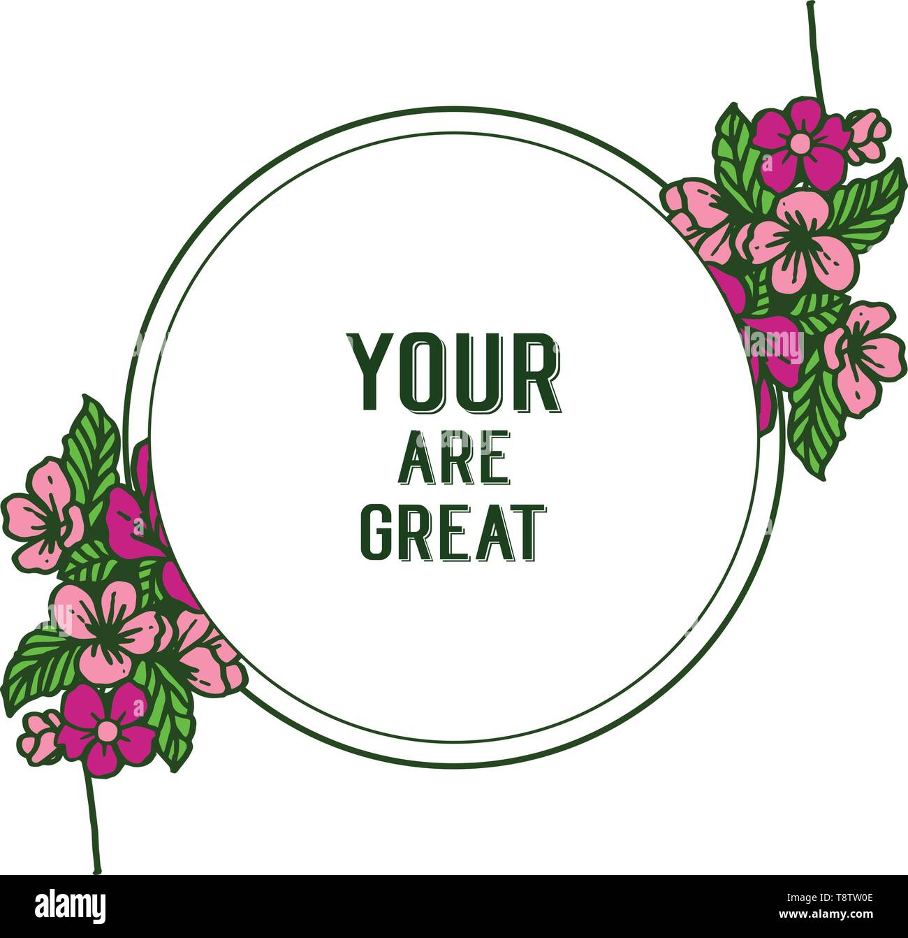 Vector illustration shape card your are great with pattern art of ...