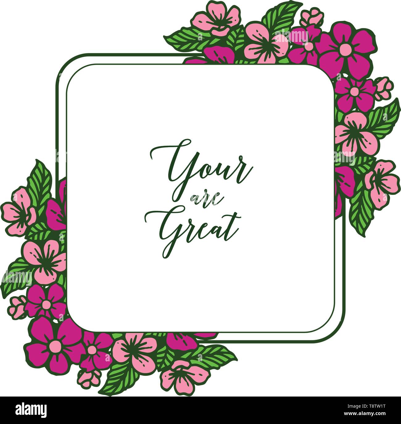 Vector illustration shape card your are great with pattern art of ...