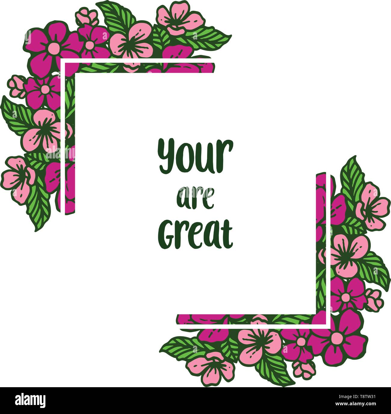 Vector illustration shape card your are great with pattern art of ...