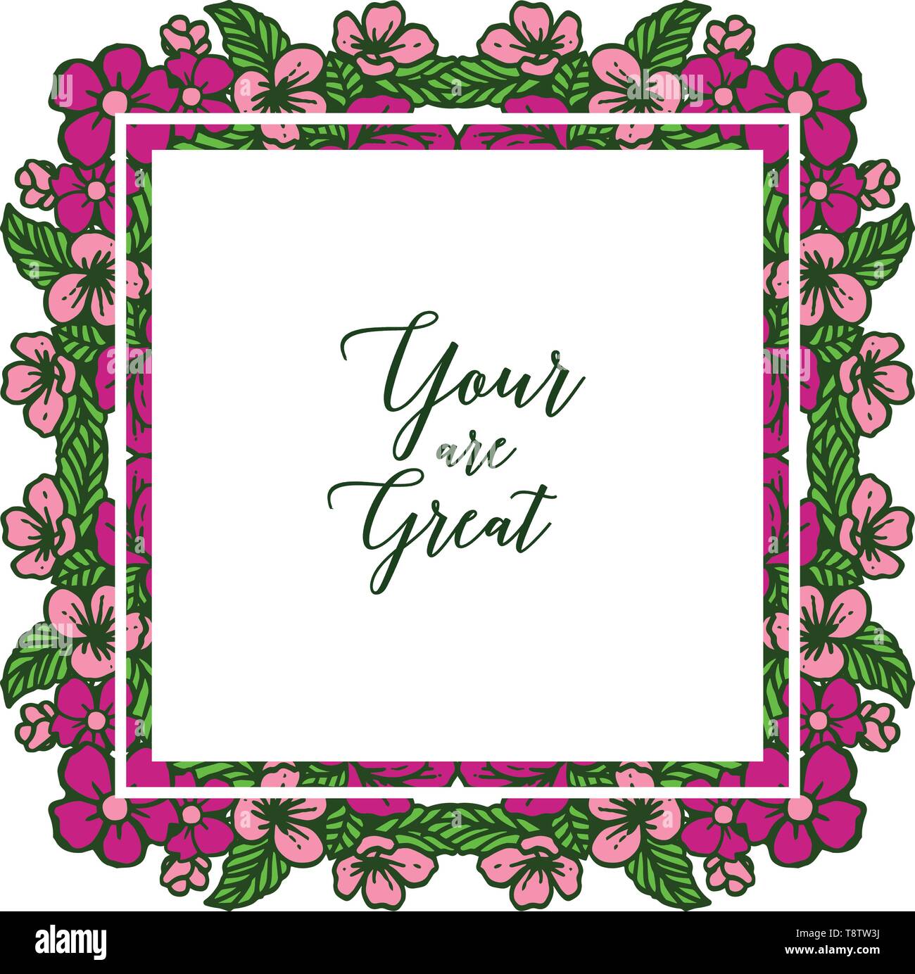 Vector illustration shape card your are great with pattern art of ...