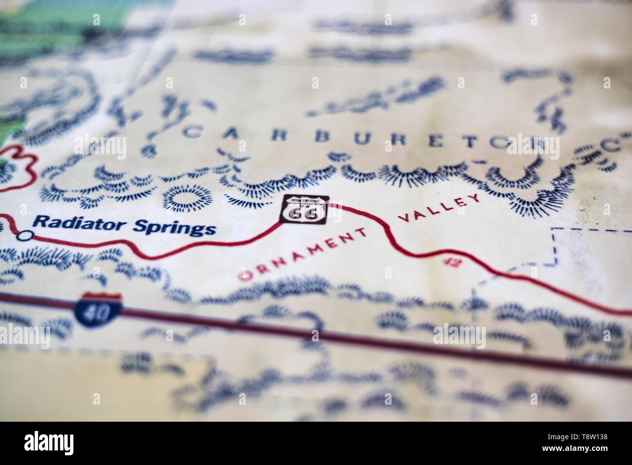 Map of route 66 hi-res stock photography and images - Alamy