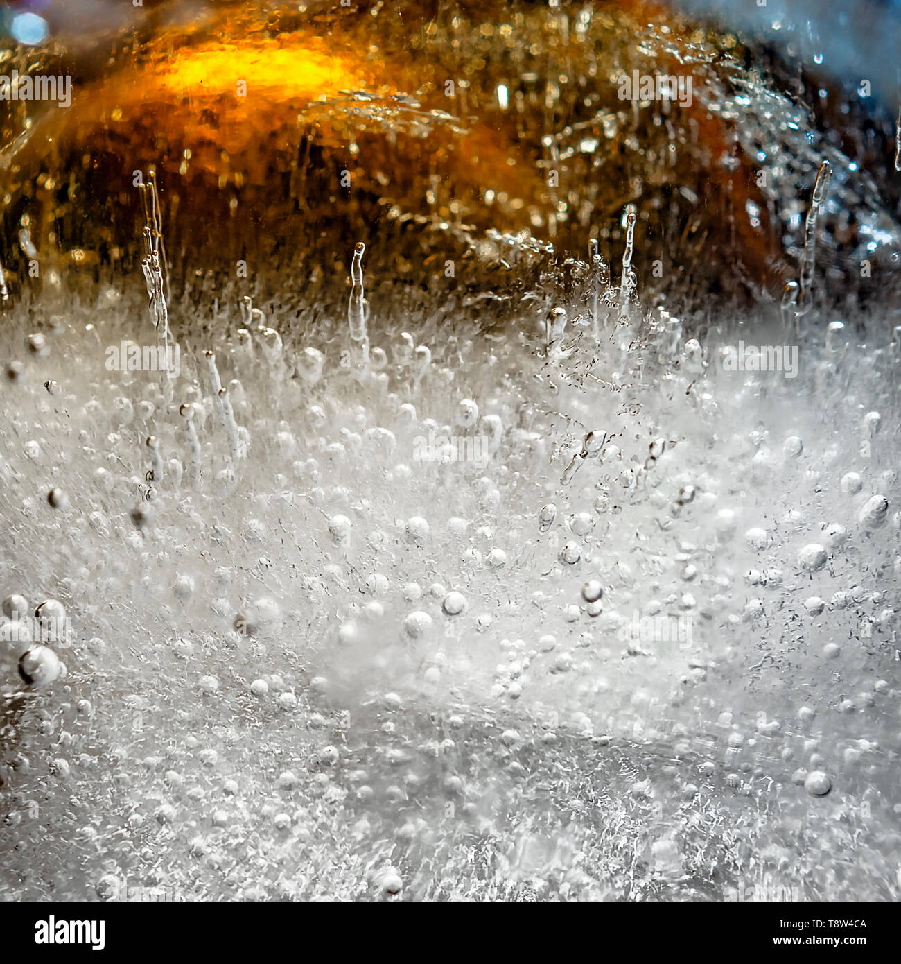 Ice Texture Details. Big Ice Cube in a Drink Stock Photo - Alamy