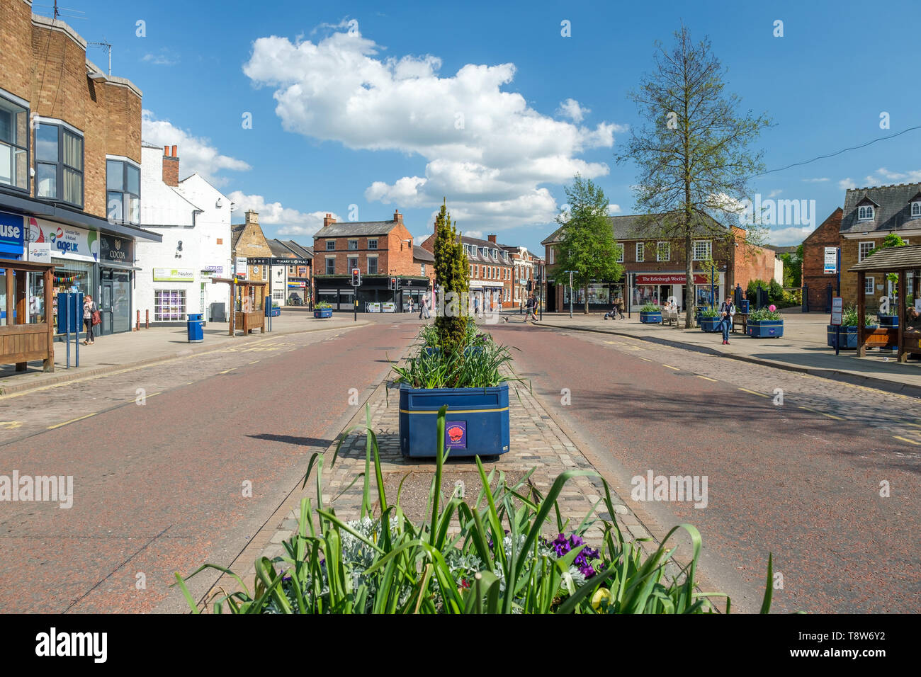 Market Harborough Town Center Stock Photo Alamy