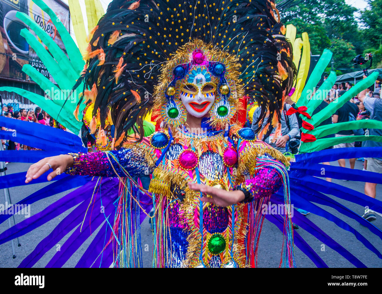 Participant in the Masskara Festival in Bacolod Philippines Stock Photo