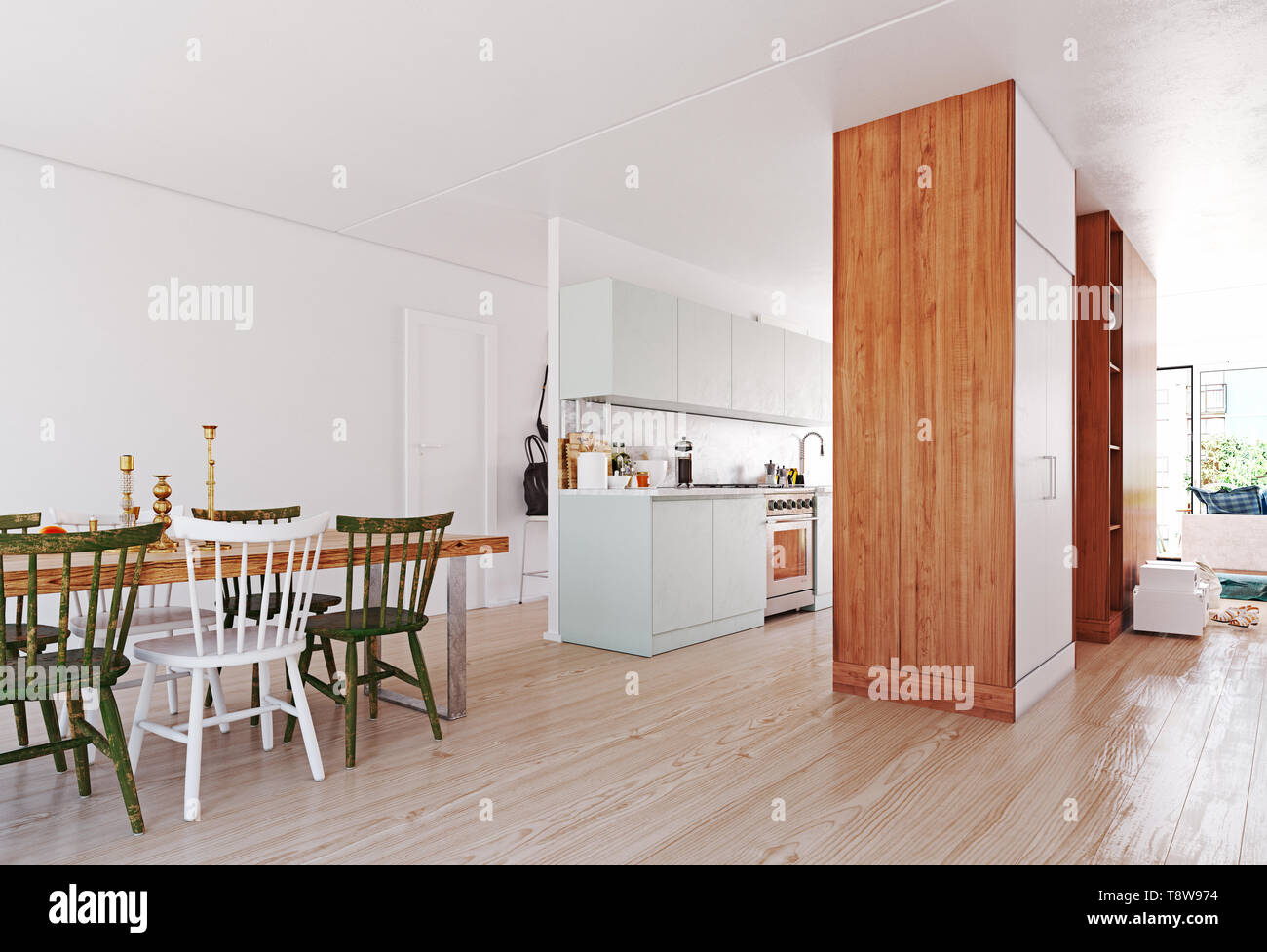 modern scandinavian style interior. 3d rendering design Stock Photo - Alamy