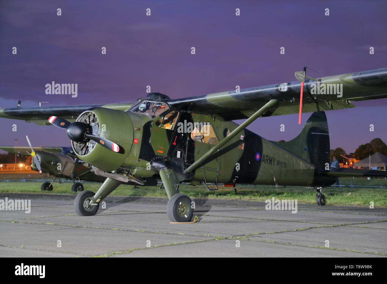 De Havilland Beaver AL Mk 1 at the Abingdon Air & Country Show night shoot, Abingdon, UK Stock Photo