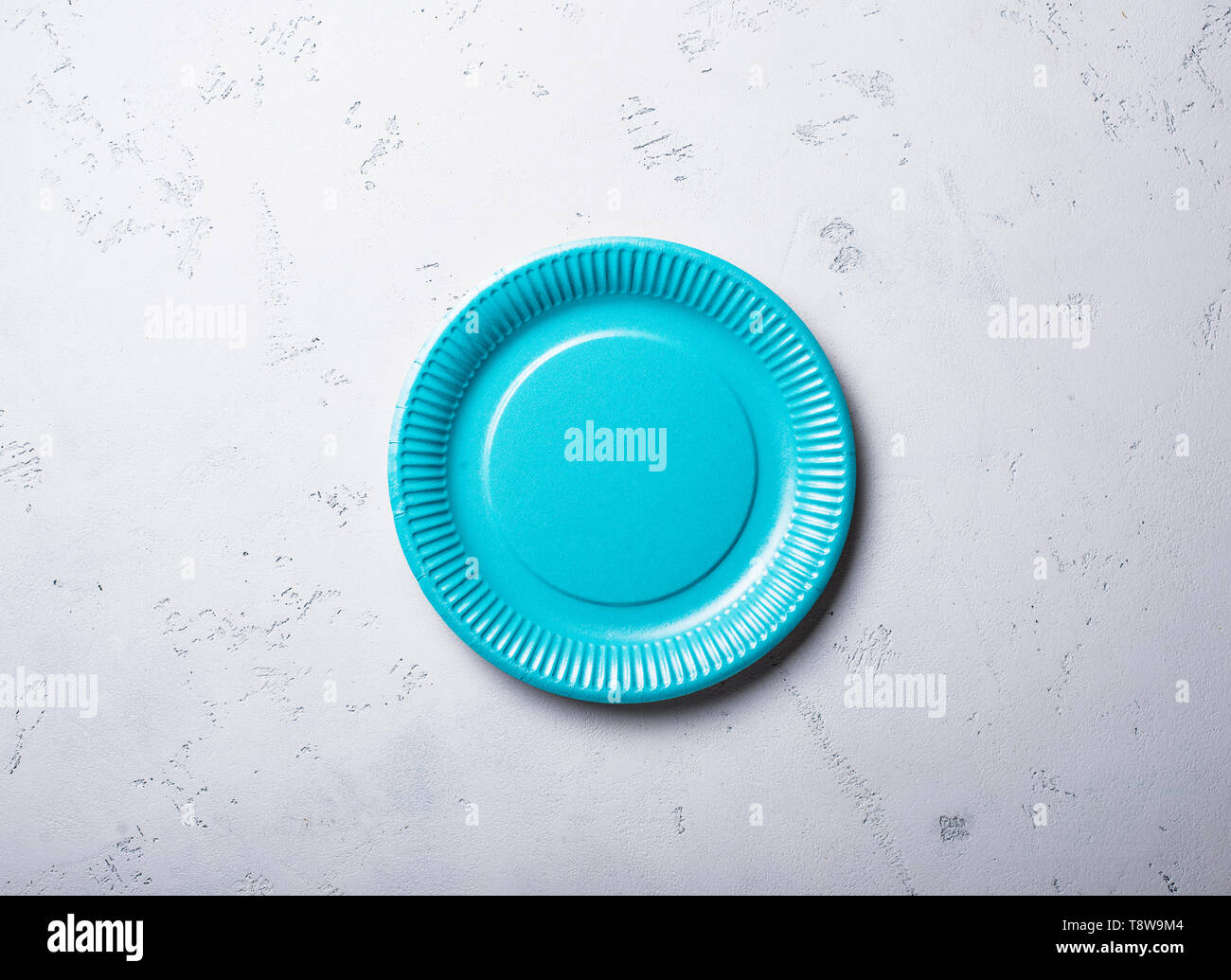 Eco friendly blue paper plate Stock Photo