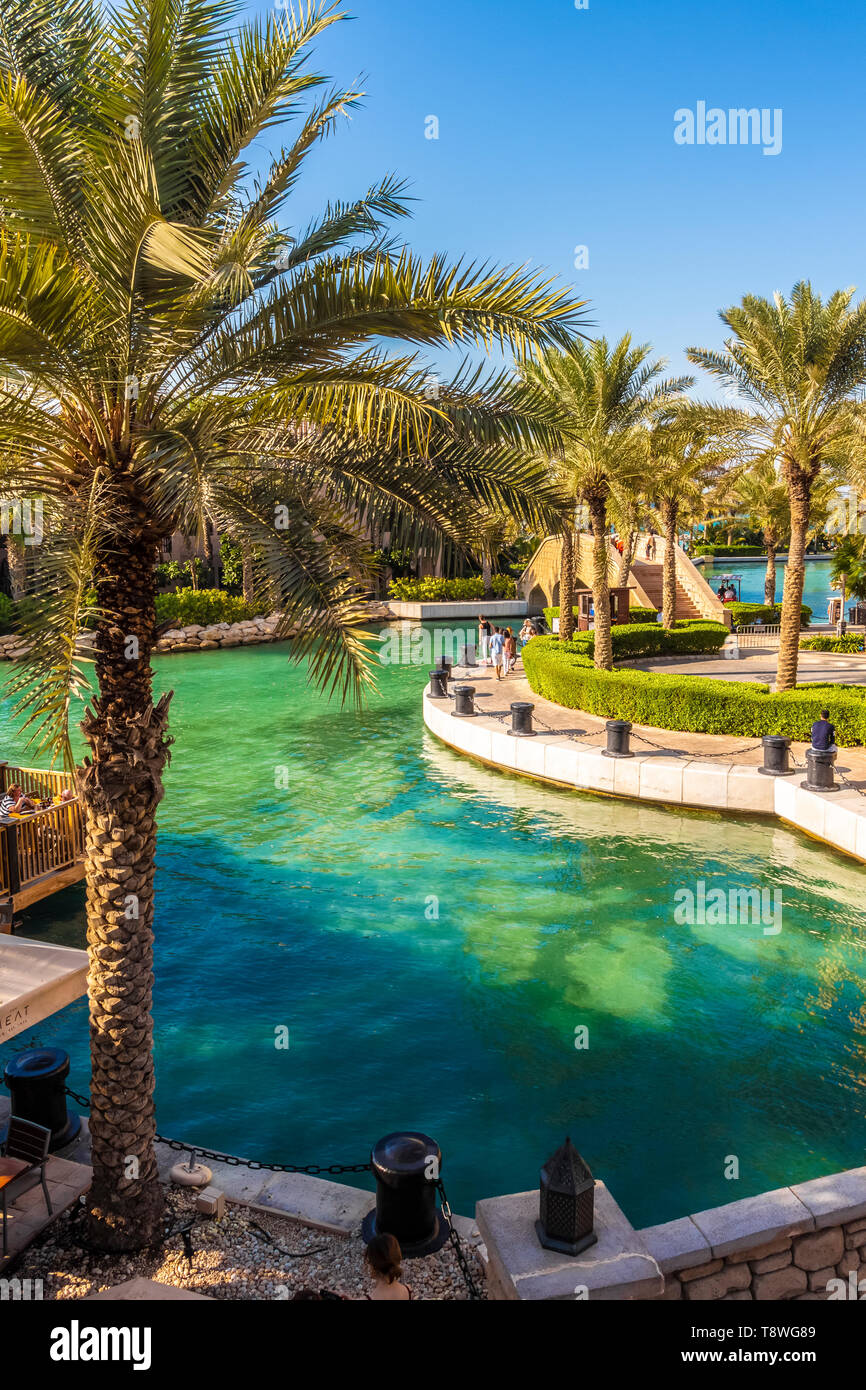 Dubai, UAE - November 29, 2018: Area Hotel Jumeirah Al Qasr. Built in the style of the summer residence of the sheikh. Stock Photo