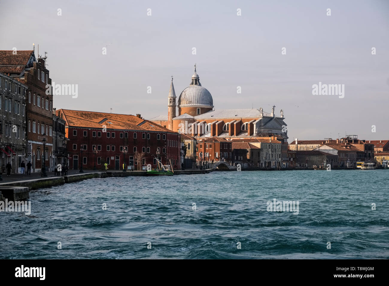 View across the Grand Canal, Canal Grande to the Church of the Most Holy Redeemer, Chiesa del Santissimo Redentore Stock Photo