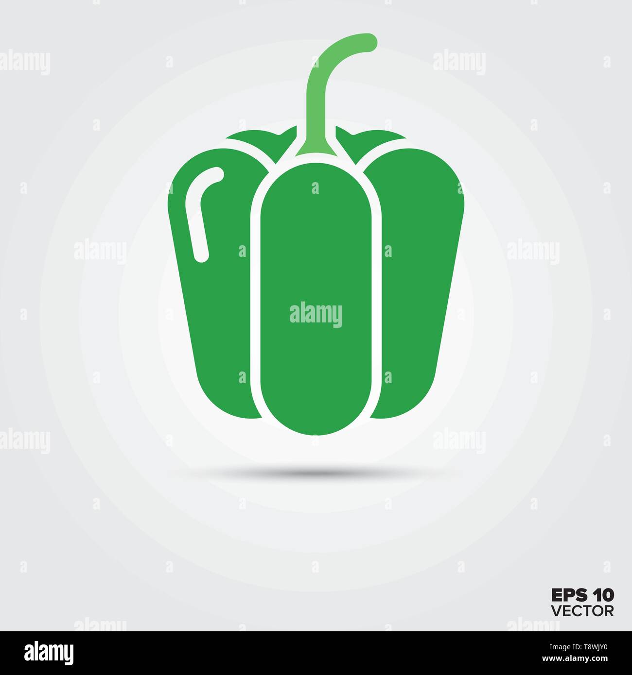 Green bell pepper vegetable two color vector icon Stock Vector