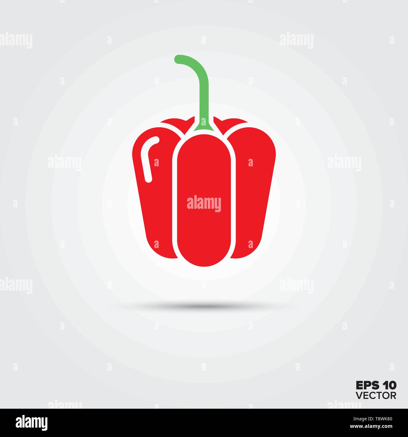 red bell pepper vegetable vector icon Stock Vector