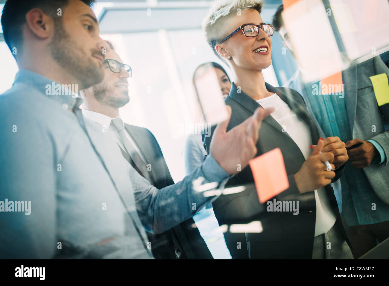 Business people planning strategy in office together Stock Photo