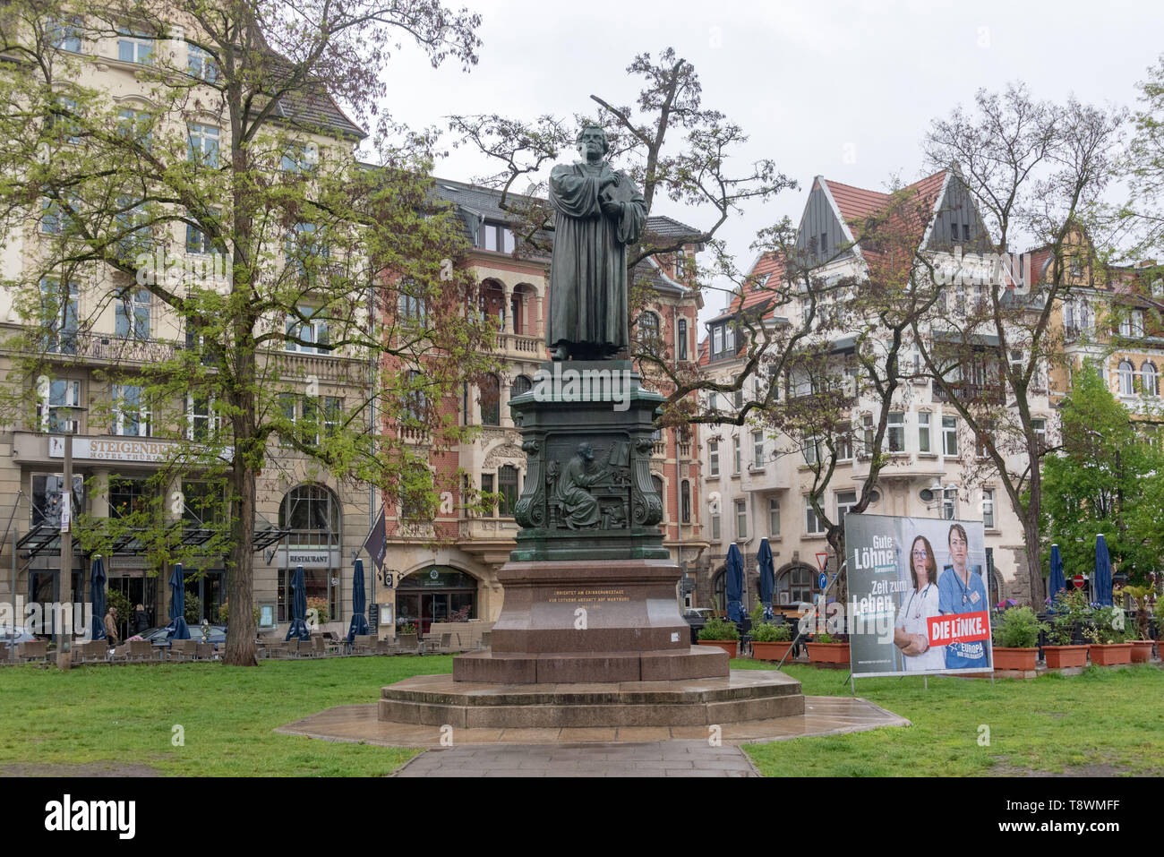 Eisenach, Germany - May 11, 2019: View of the Luther Monument in Eisenach, Germany. Stock Photo