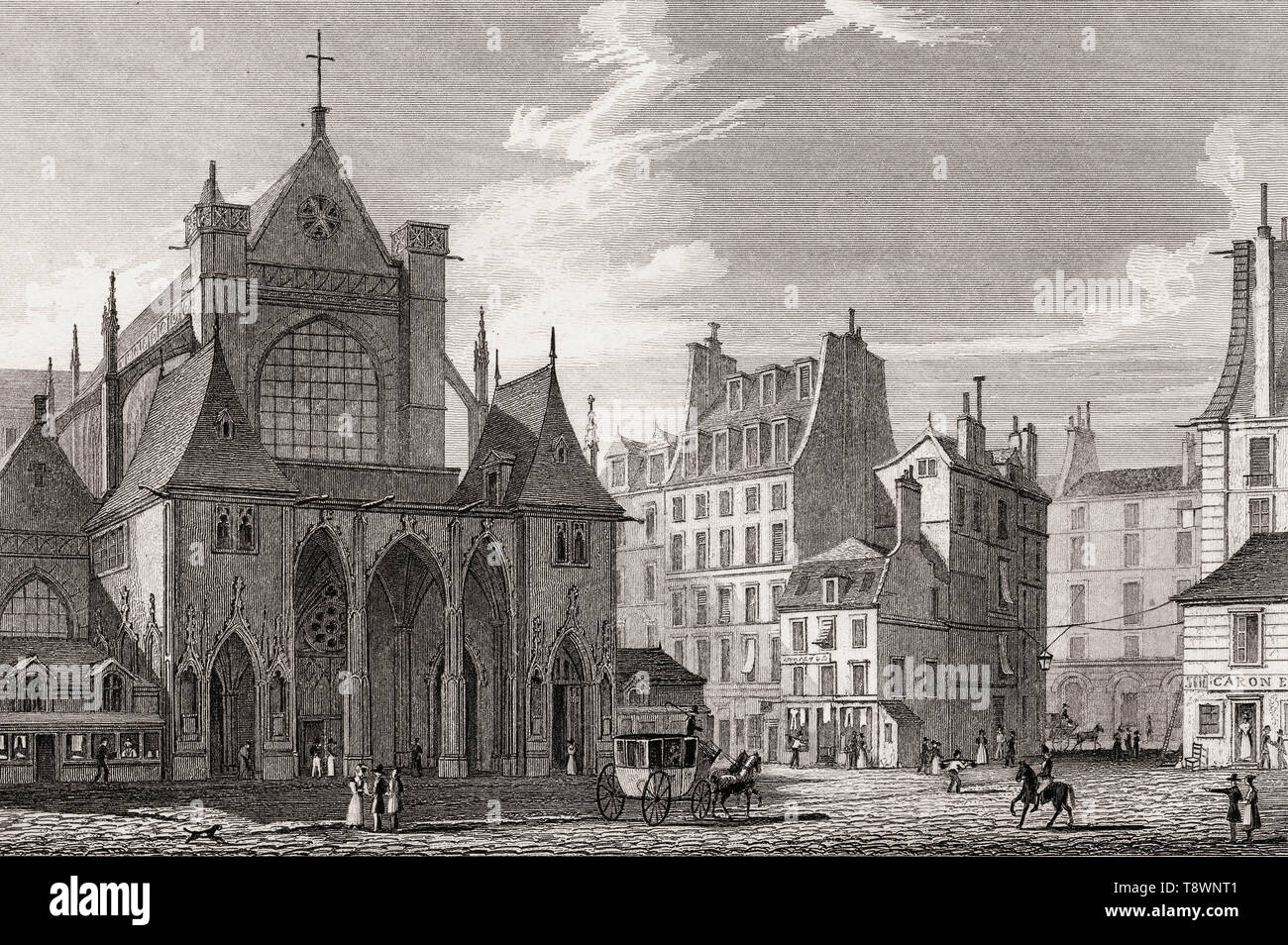 The Benedictine Abbey Of Saint Germain Des Pres Paris Antique Steel Engraved Print 11 Stock Photo Alamy