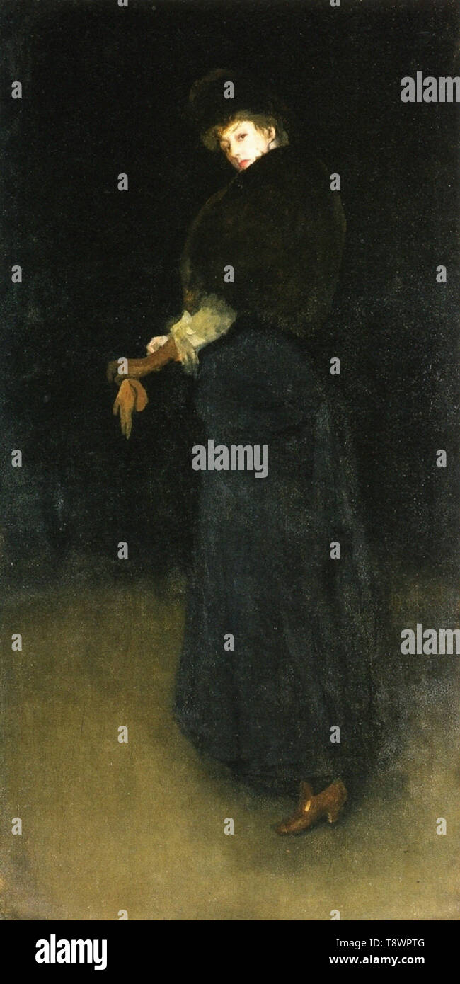 James Abbott Mcneill Whistler  - Arrangement Black Lady Yellow Buskin 1883 Stock Photo