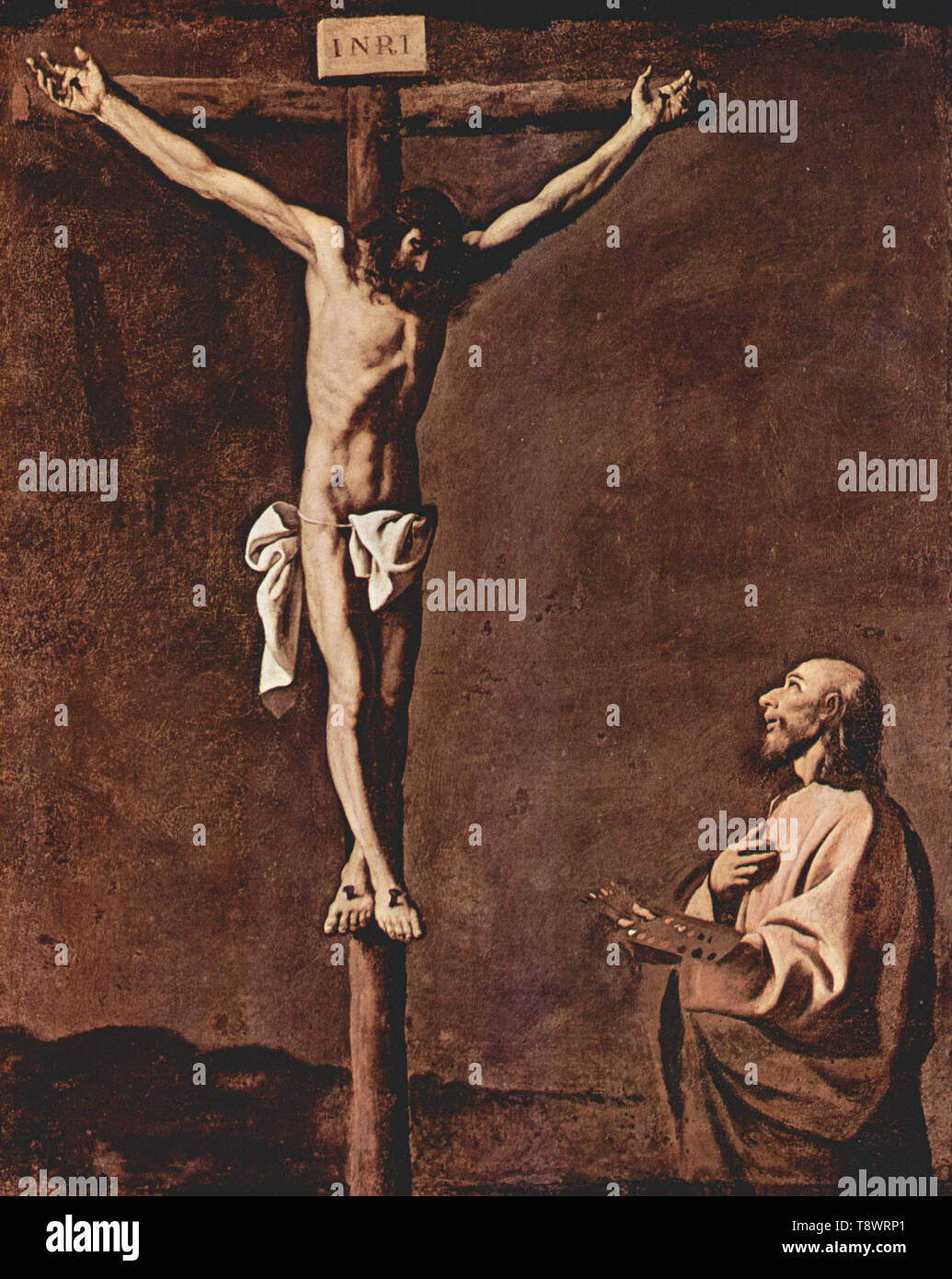 Zurbaran  - St Luke As Painter Before Christ Cross C 1660 Stock Photo