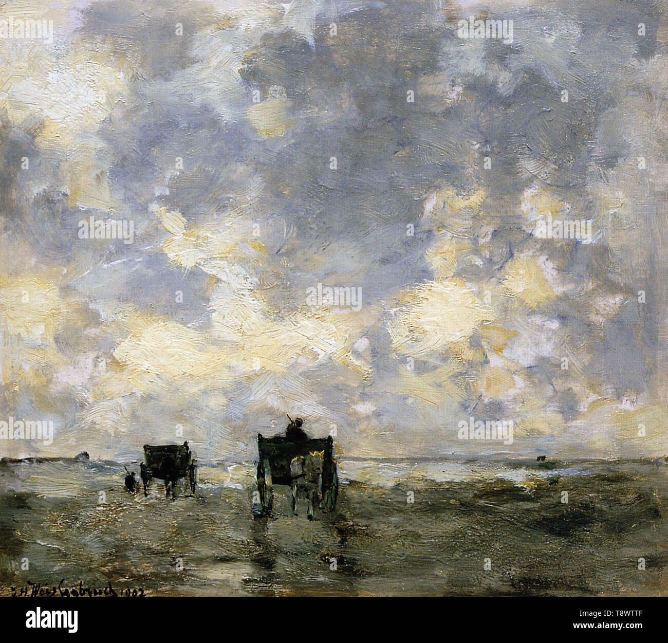 Johan Hendrik Weissenbruch - Shell Carts Beach Stock Photo - Alamy