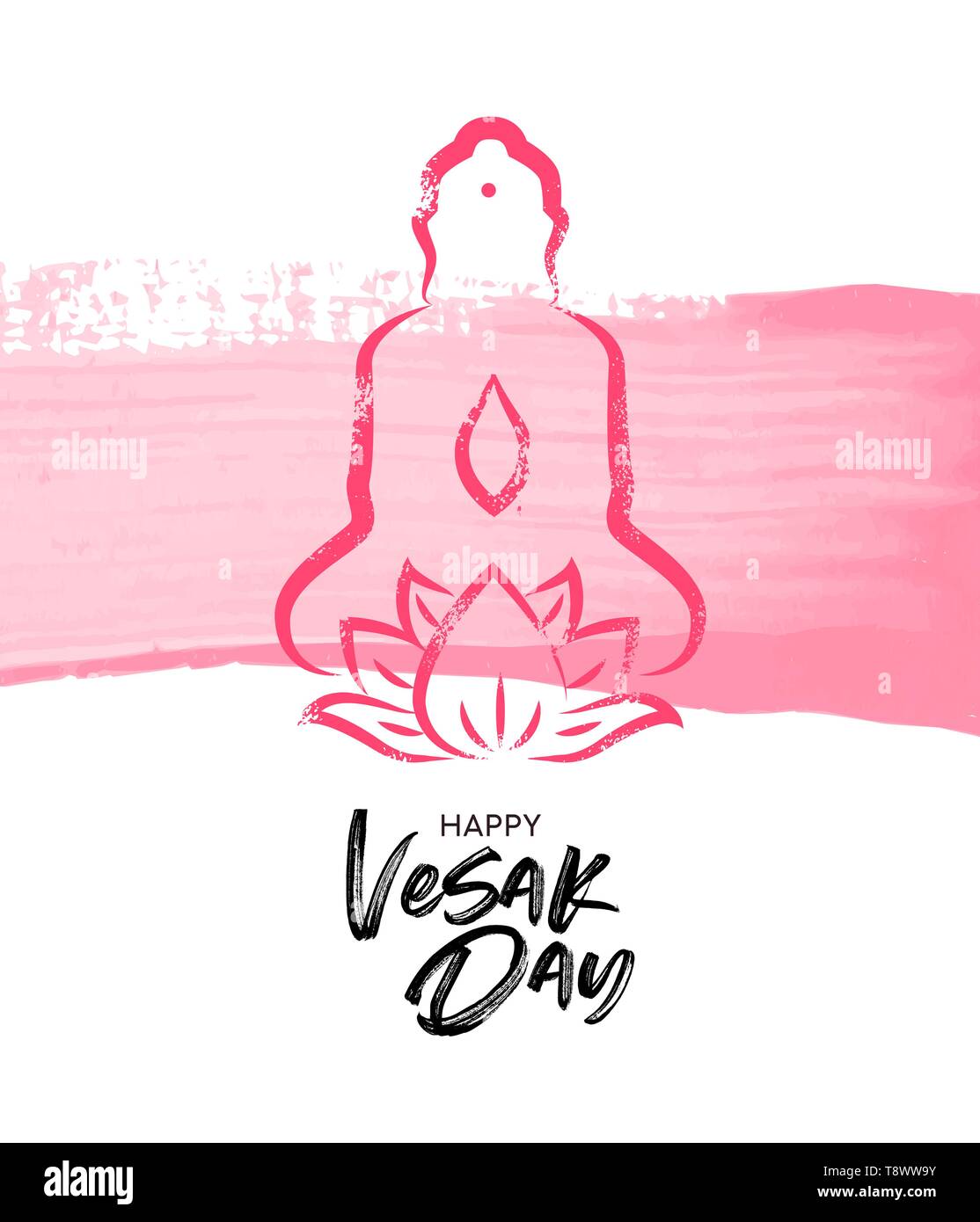 Happy Vesak Day illustration for traditional buddha birth celebration