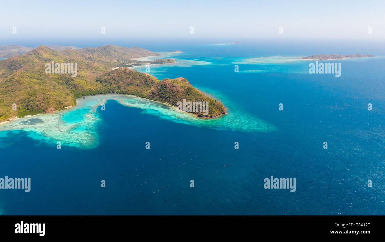 Blue Sea And Many Islands Ridge Of Islands In The Ocean Aerial View Philippines Palawan Stock Photo Alamy
