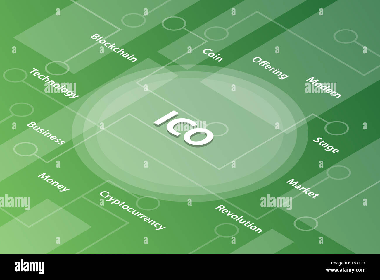 illustration of words about bitcoin virtual currency Stock Photo - Alamy