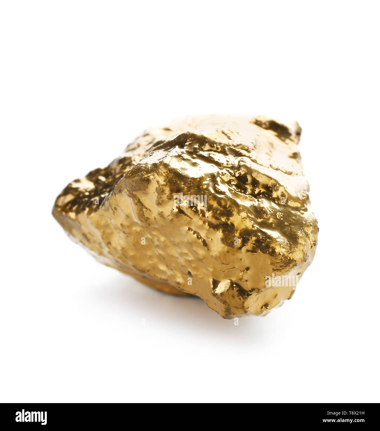 Gold nugget on white background Stock Photo - Alamy