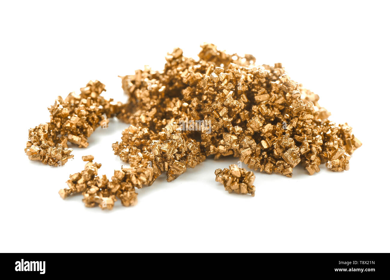 Gold nuggets on white background Stock Photo - Alamy