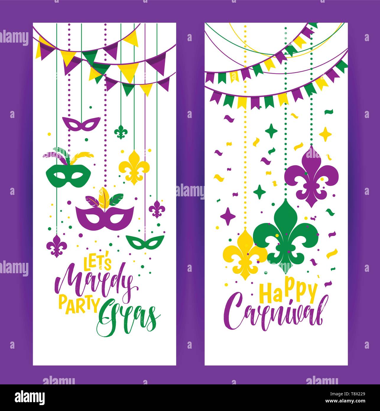 Mardi Gras Carnival Stickers Patches Badges Set Icons Design