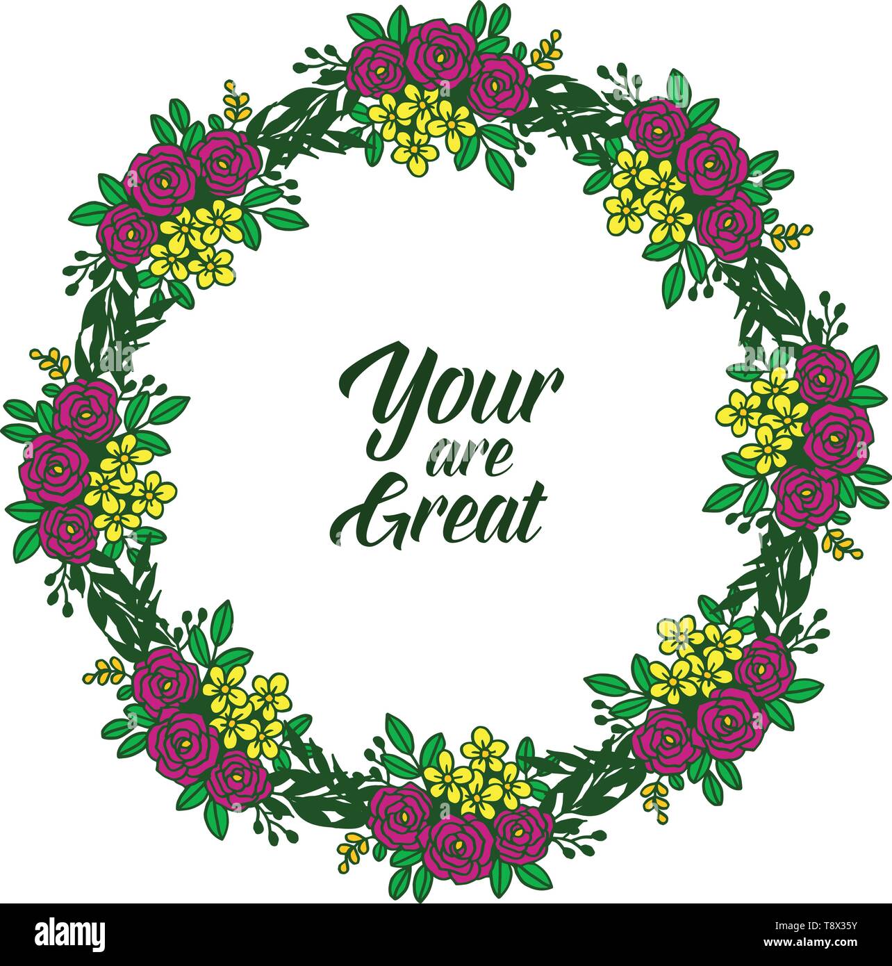 Vector illustration design card your are great with various style rose ...