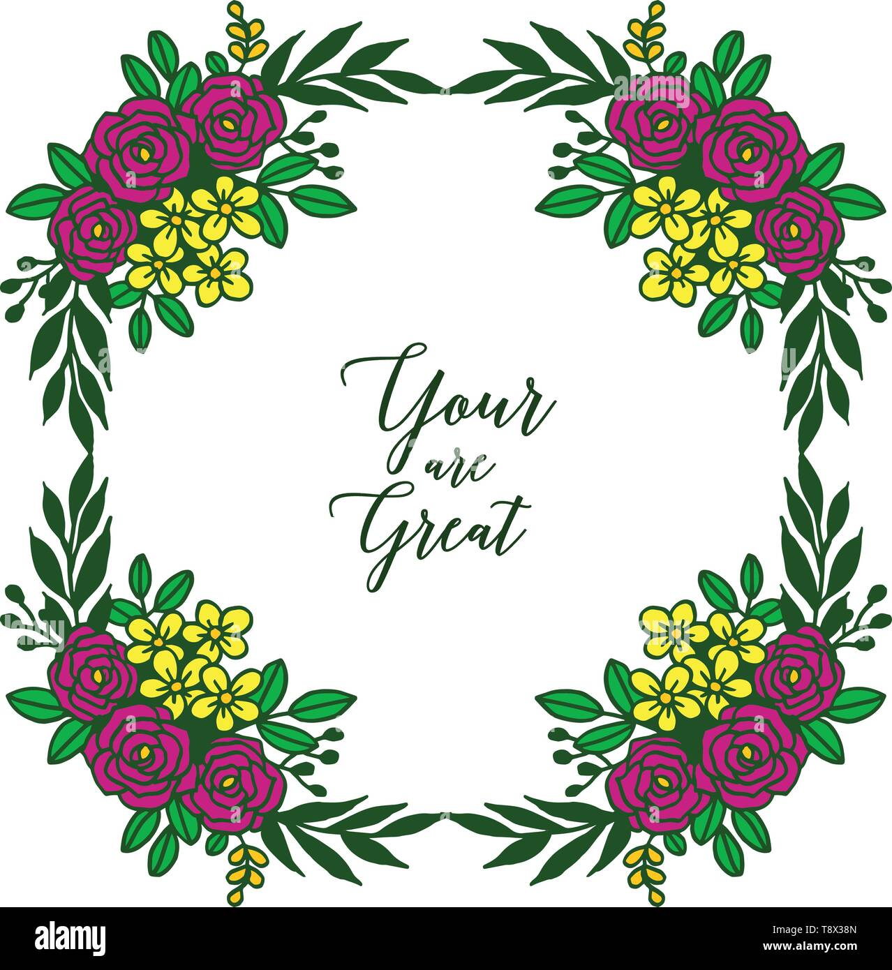 Vector illustration design card your are great with various style rose ...