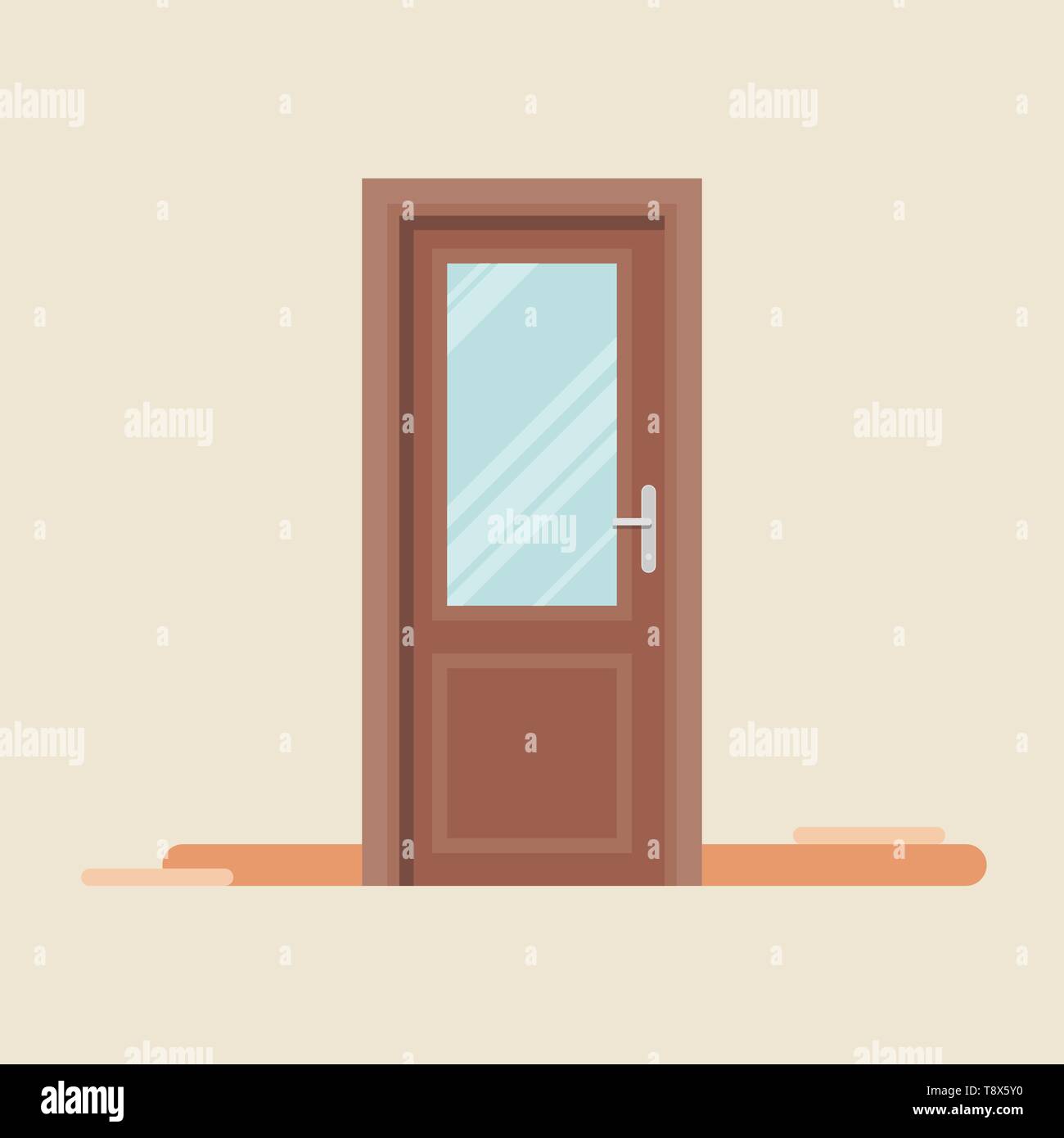 Door icon in flat style. Vector illustration Stock Vector