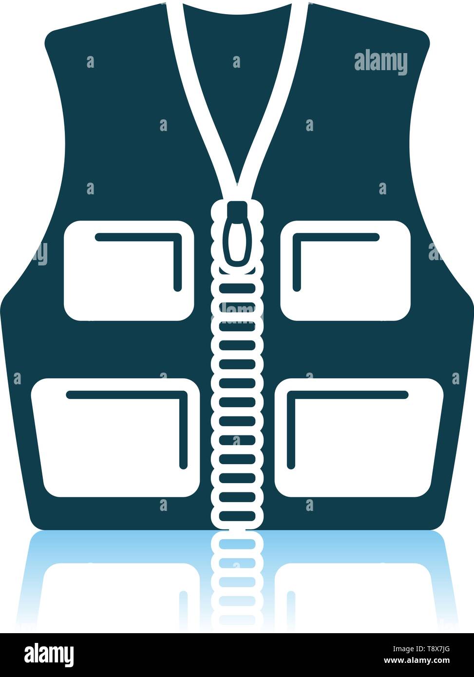 Hunter Vest Icon. Shadow Reflection Design. Vector Illustration Stock ...