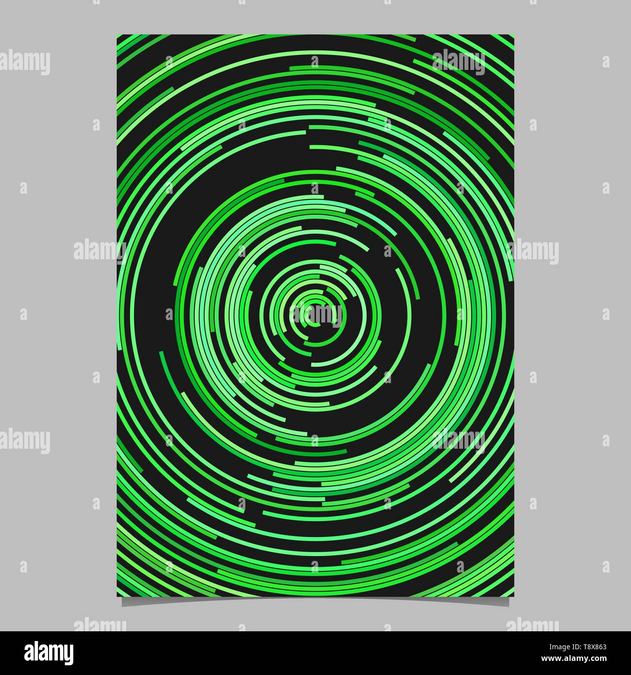 Green vector circular flyer background from half circles Stock Vector