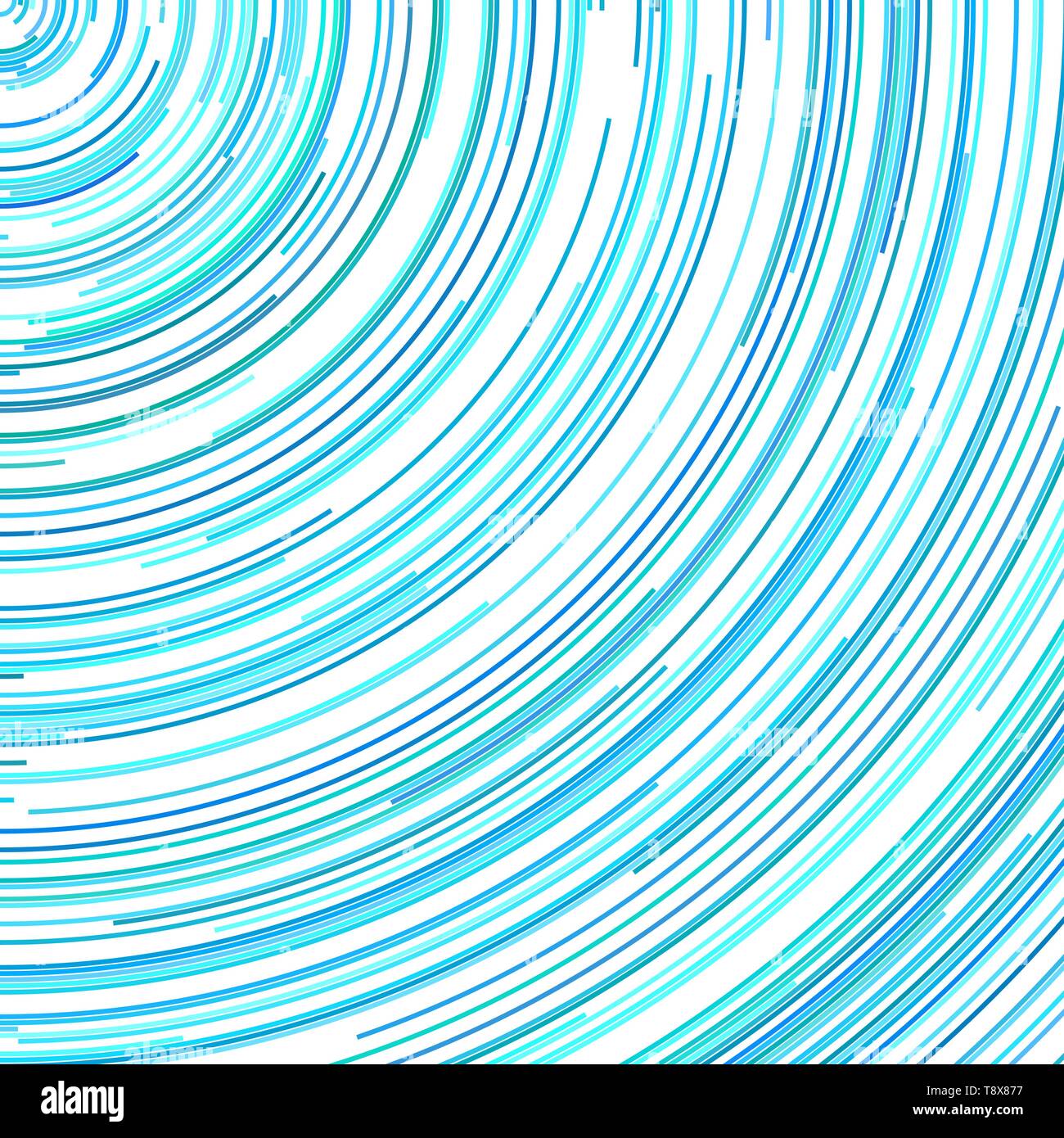 Psychedelic abstract background from concentric curved lines Stock Vector