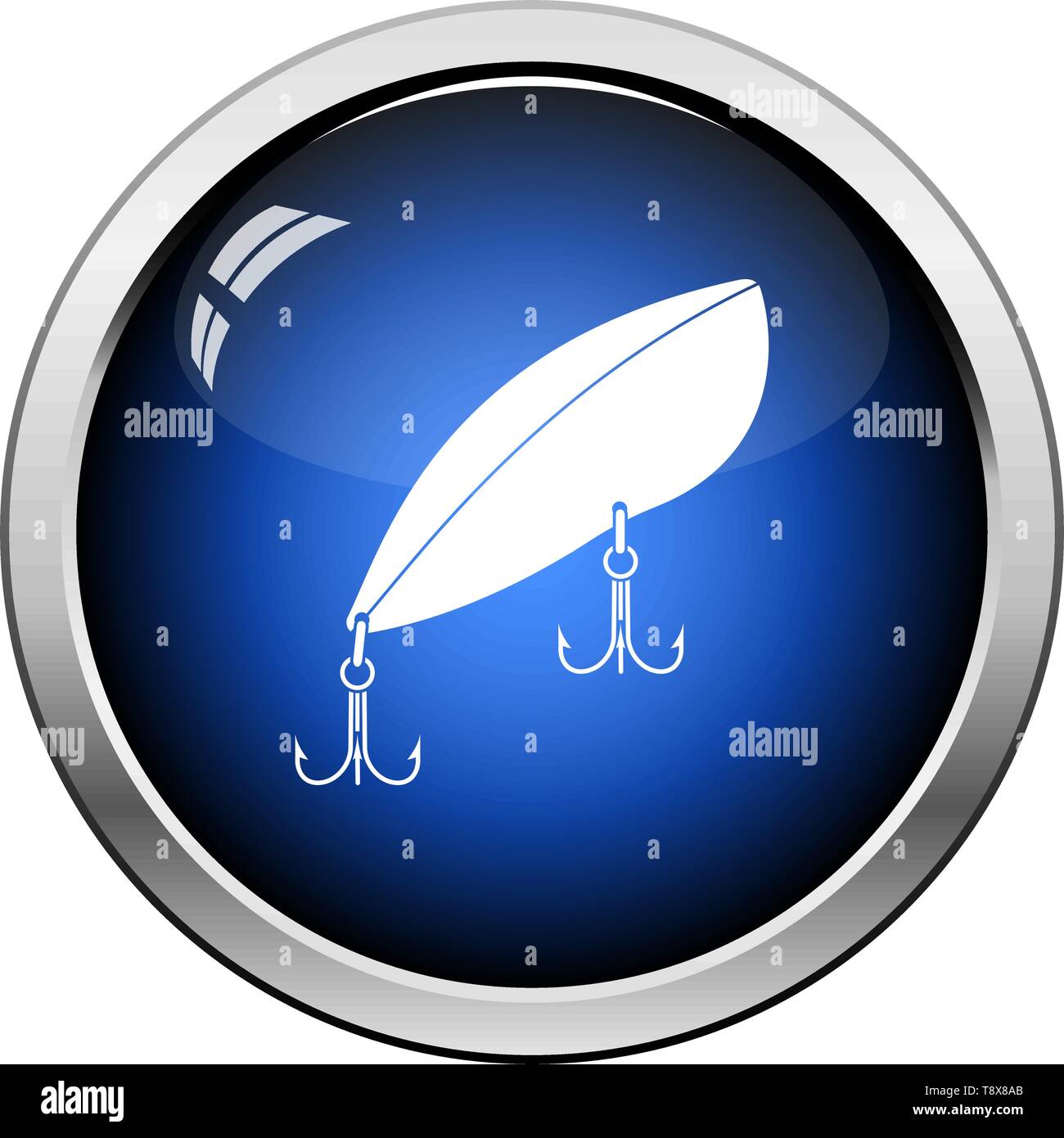 Icon Of Fishing Spoon. Glossy Button Design. Vector Illustration Stock ...