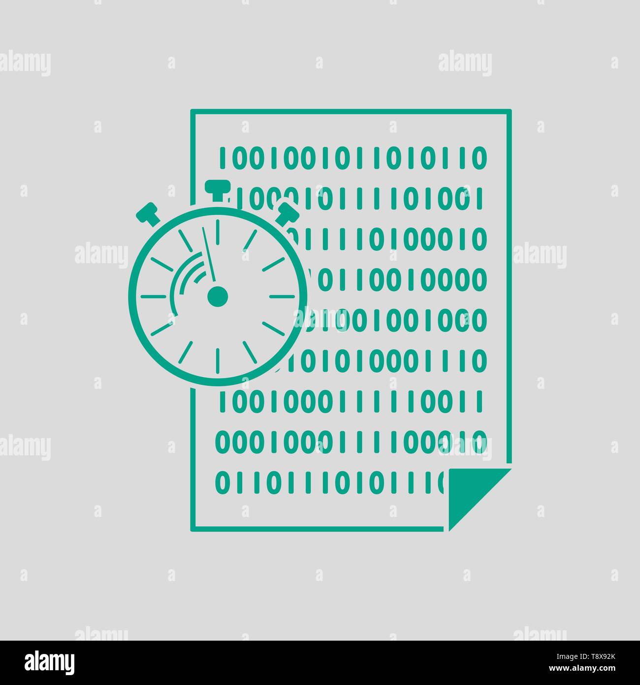 Fast Development Icon. Green on Gray Background. Vector Illustration. Stock Vector