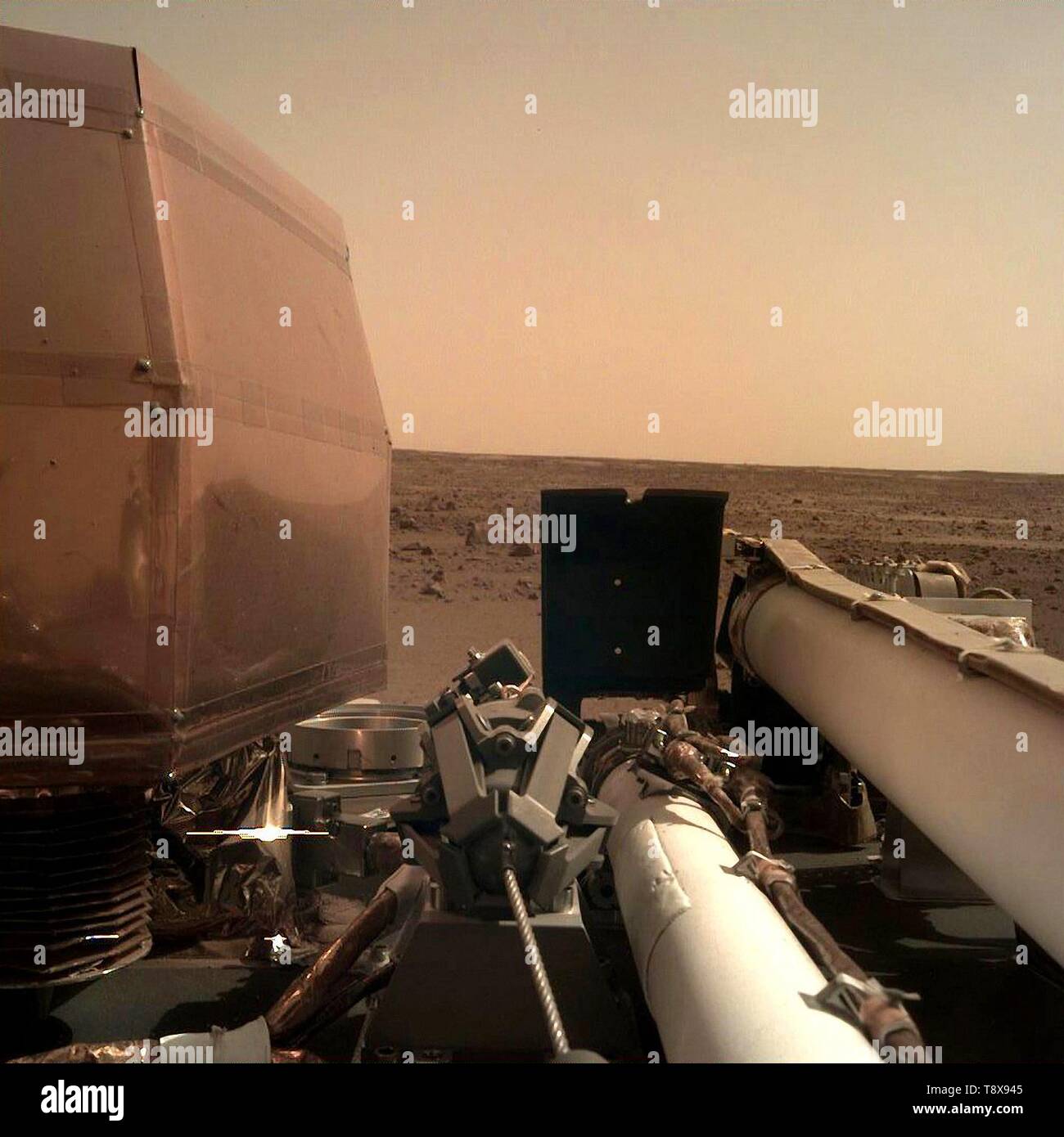 First Image from InSight Mars Lander Stock Photo