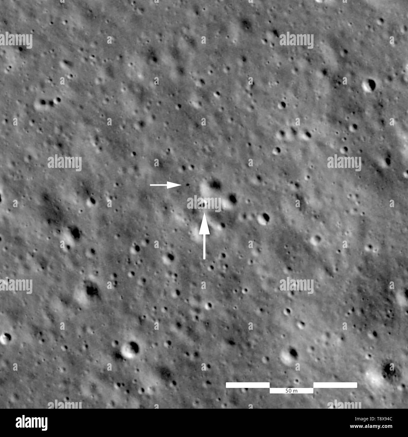 Chang'e 4 Landing Site on the Moon Stock Photo
