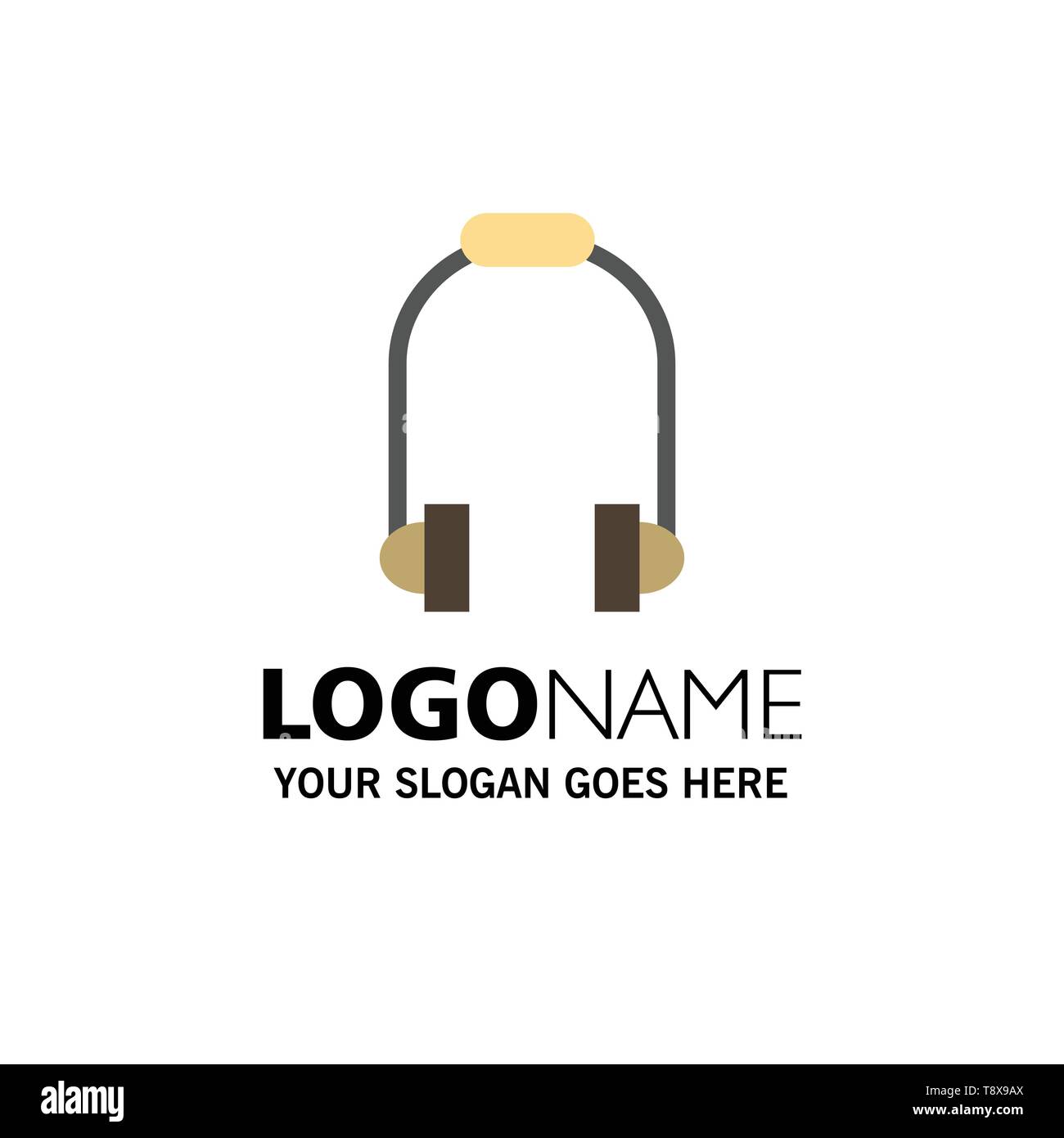 Headphone Earphone Phone Music Business Logo Template Flat