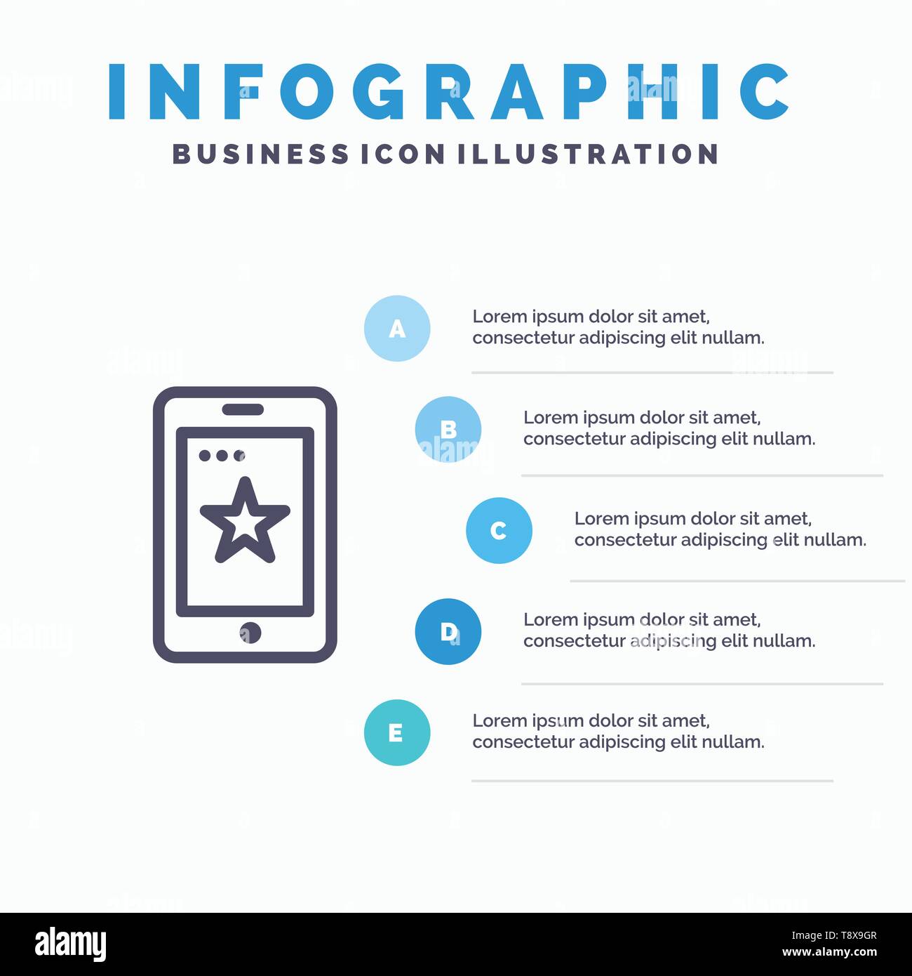 Mobile, Phone, Cell, Ireland Line icon with 5 steps presentation